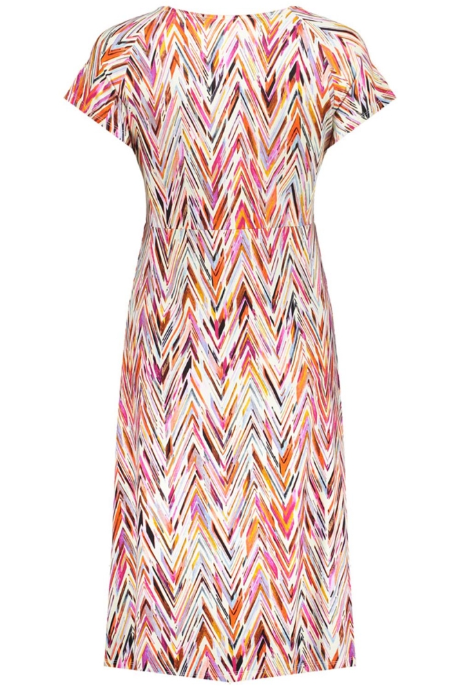 JUNE MIDI JURK MET V HALS EN PRINT 57366 60 000450 RED/PURPLE